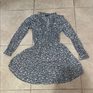 GAP Blue Sundress with Long Cuffed Sleeves and Peter Pan Collar